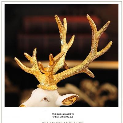 Tượng Hươu Sứ Tài Lộc - quà tặng, sản phẩm trang trí nhà cửa sang trọng, đẳng cấp